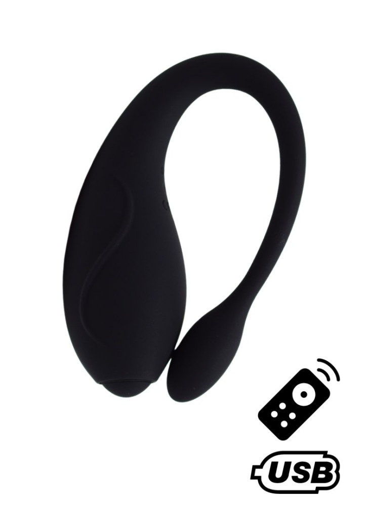 TANDEM Noir, stimulateur pour couple USB avec télécommande en silicone médical  - BQ125BLK